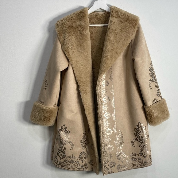 Soft Surroundings Faux Fur Coat Birgitta Coat PS Oversized Pockets - Picture 2 of 11